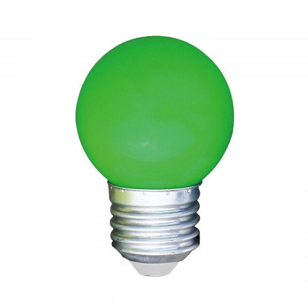BOMBILLA LED G45 (ESFÉRICA) E27 1W VERDE VERDE 1
