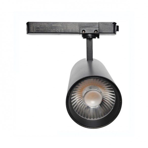 FOCO CARRIL MONOFÁSICO 34-40W (POTENCIA SELECCIONABLE), OPTICA 24°-60° INTERCAMBIABLE, NEGRO,UGR13, SELECTOR DE TONALIDAD Y 5 AÑOS GARANTÍA 4000K 1