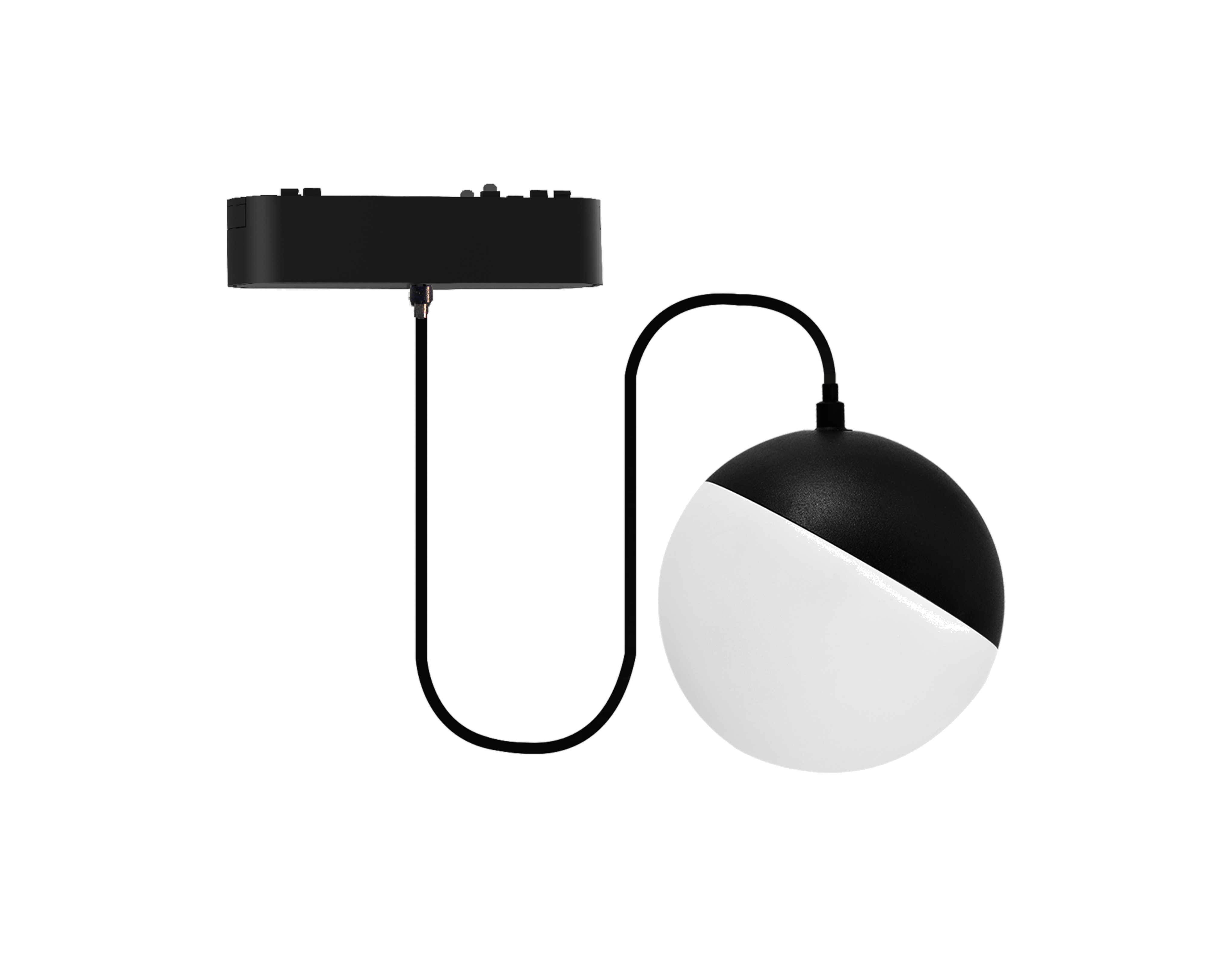 FOCO CARRIL MAGNÉTICO ESFÉRICO EN SUSPENSIÓN 10W NEGRO 2700K