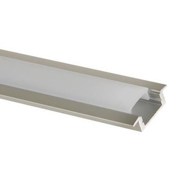 PERFIL SLIM PARA EMPOTRAR (BARRA 2M) + DIFUSOR OPAL + TAPAS FINALES 1