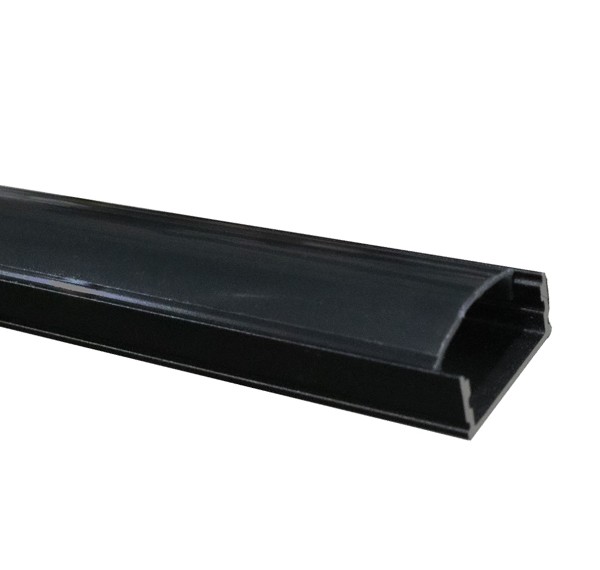 PERFIL SLIM SUPERFICIE NEGRO (BARRA 2M) + DIFUSOR NEGRO + TAPAS FINALES 1