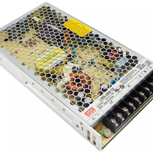 TRANSFORMADOR 220V → 12V 200W (16,66A) MEAN WELL IP20 1