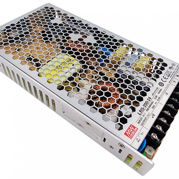 TRANSFORMADOR 220V → 24V 200W (8,33A) MEAN WELL IP20 1