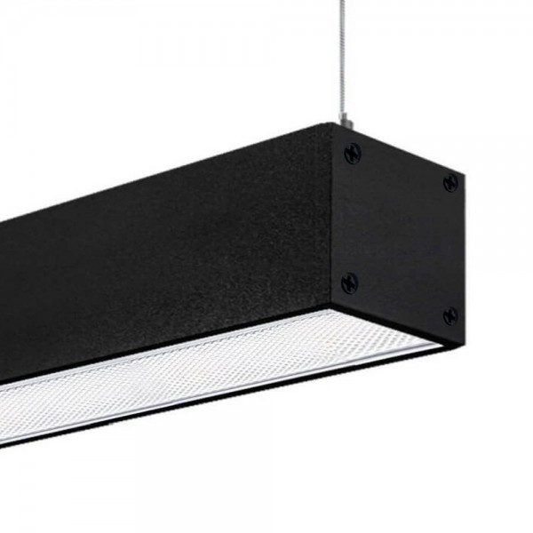 PERFIL PARA SUPERFICIE POSTDAM NEGRO UGR17 (BARRA 2M) + KIT SUSPENSIÓN + DIFUSOR OPAL + TAPAS FINALES 1