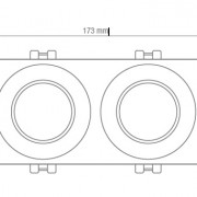 CARDAN DOBLE EMPOTRABLE BASCULANTE RECTANGULAR MR16-GU10 NEGRO