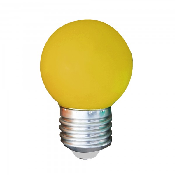 BOMBILLA LED G45 (ESFÉRICA) E27 1W AMARILLO AMARILLO 1