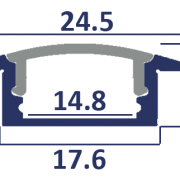 PERFIL SLIM PARA EMPOTRAR  BLANCO (BARRA 2M) + DIFUSOR OPAL + TAPAS FINALES