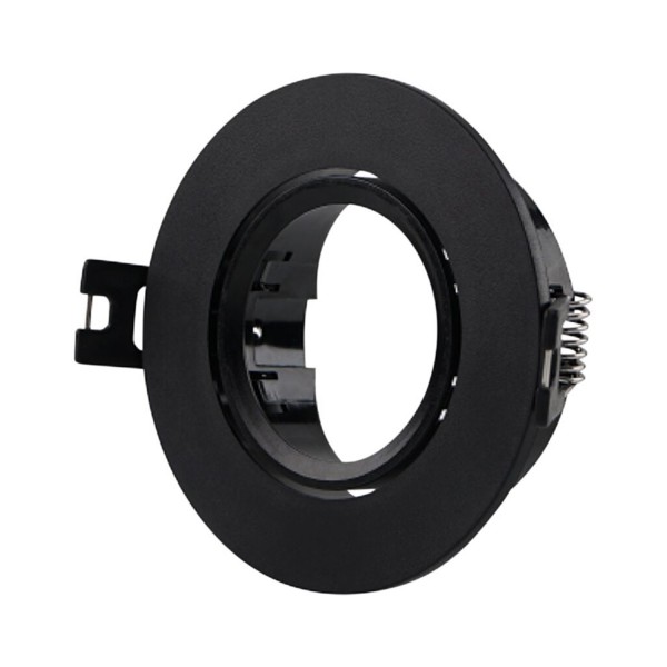 ARO EMPOTRABLE BASCULANTE PVC REDONDO MR16-GU10 NEGRO 1