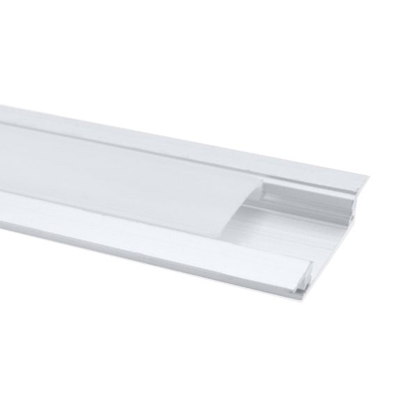 PERFIL SLIM PARA EMPOTRAR  BLANCO (BARRA 2M) + DIFUSOR OPAL + TAPAS FINALES 1