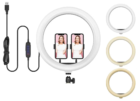 LED CIRCULAR 15W CCT CON SOPORTE PARA 2 MOVILES 3K/4K/6K 1 LED CIRCULAR 15W CCT CON SOPORTE PARA 2 MOVILES 3K/4K/6K 1