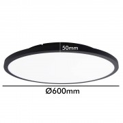 PLAFON LED SLIM NEGRO 40W CCT DIMMABLE CHIP OSRAM 3K/4K/6K